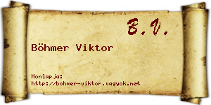 Böhmer Viktor névjegykártya